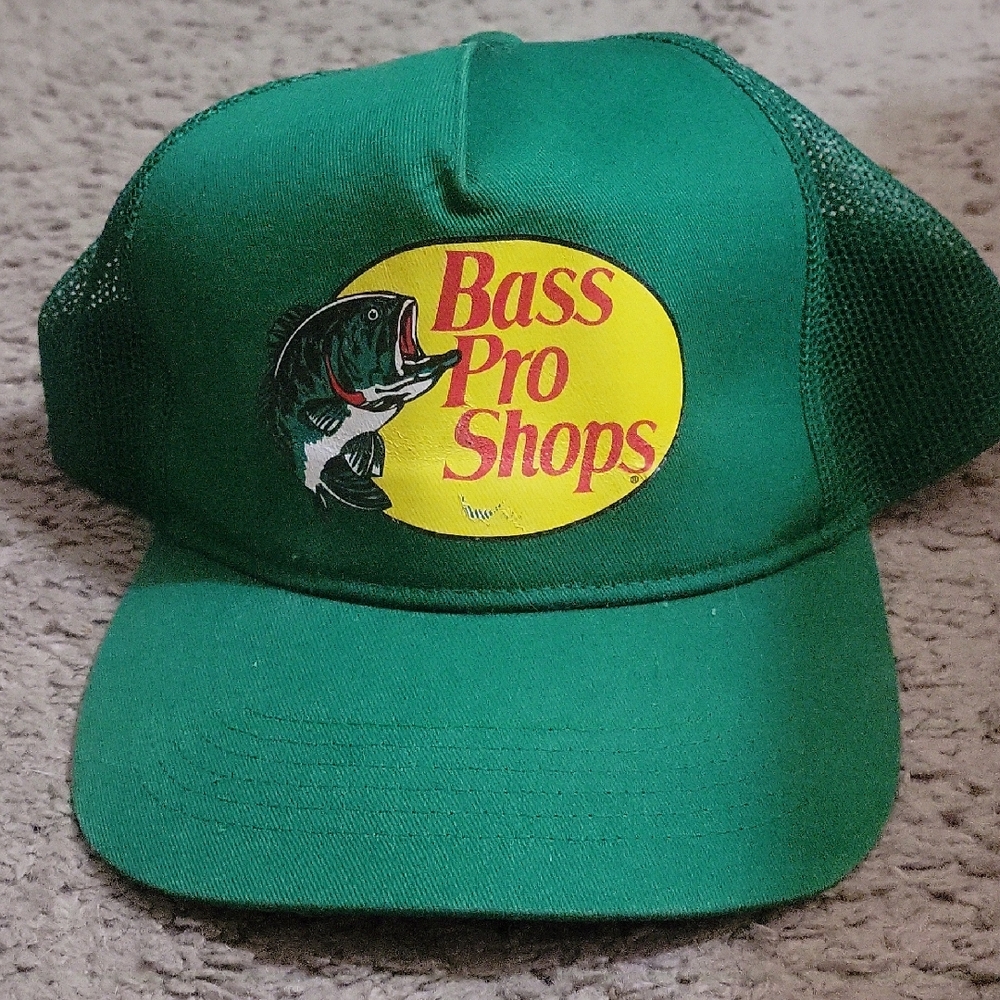 Bass Pro Shops Green and Yellow Fishing Hat